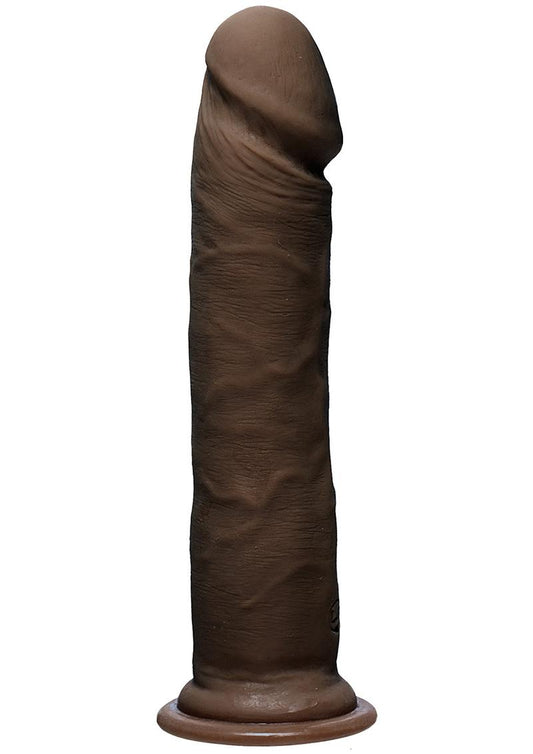 The D Realsitic D Ultraskyn Dildo - Chocolate - 8in