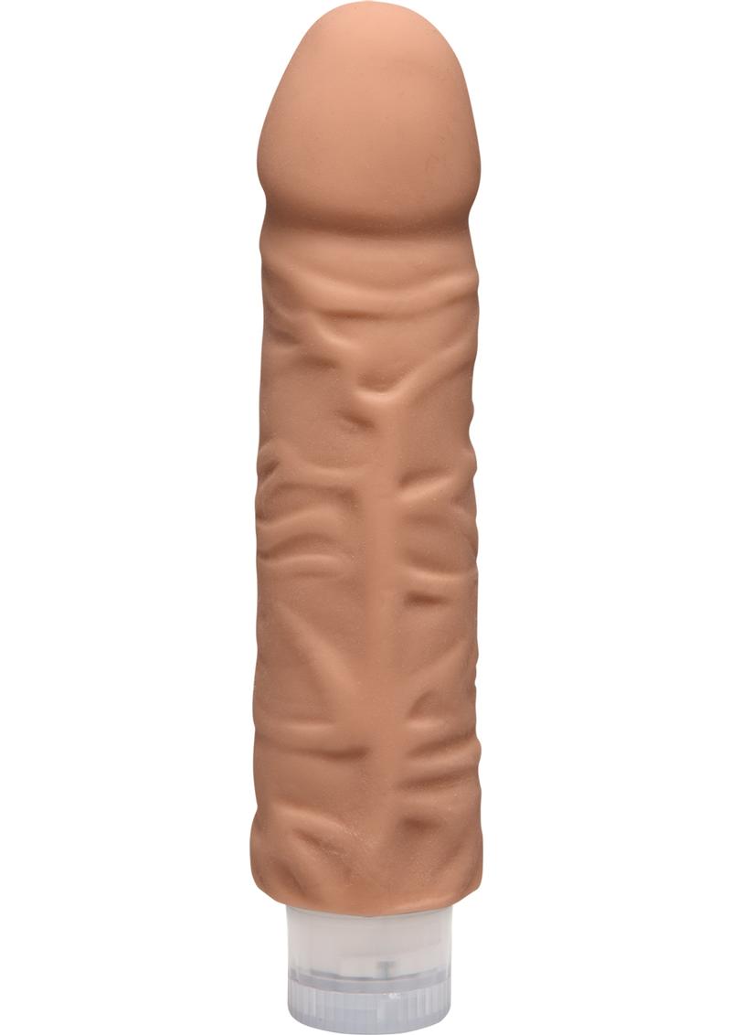 The D Shakin D Ultraskyn Vibrating Dildo - Brown/Caramel - 7in