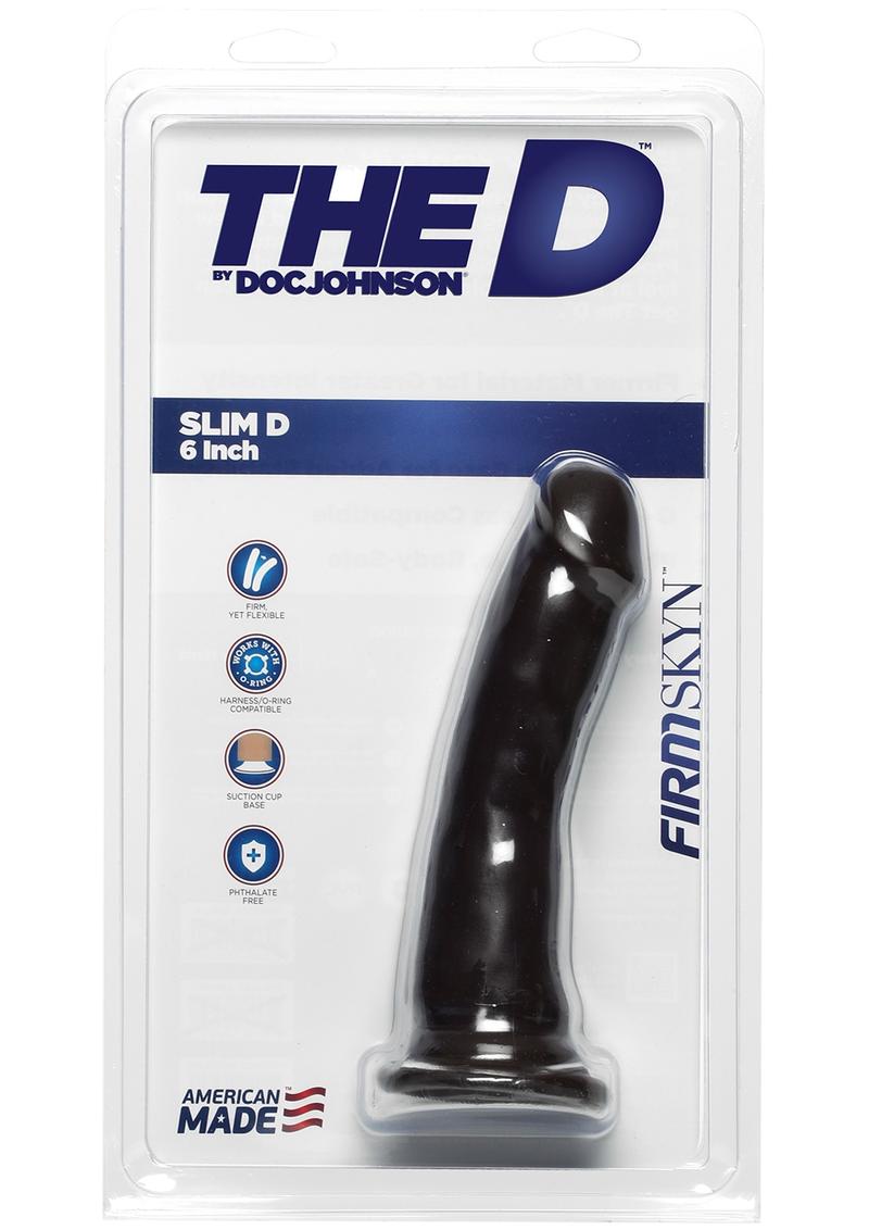 The D Slim D Firmskyn Dildo - Chocolate - 6in