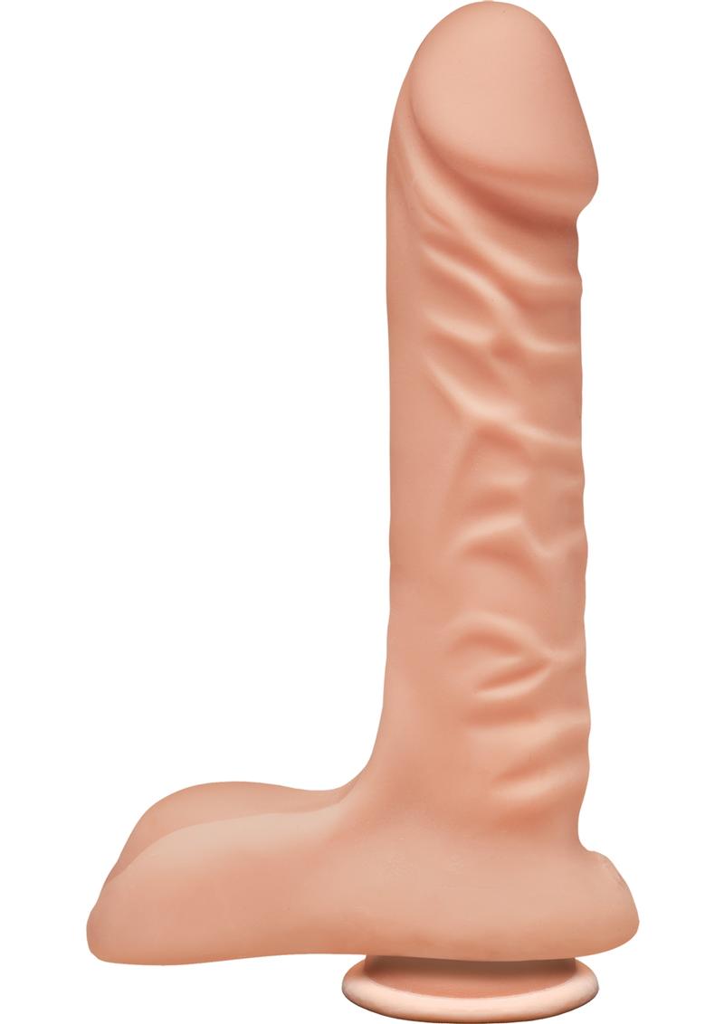 The D Super D Ultraskyn Dildo with Balls - Flesh/Vanilla - 8in