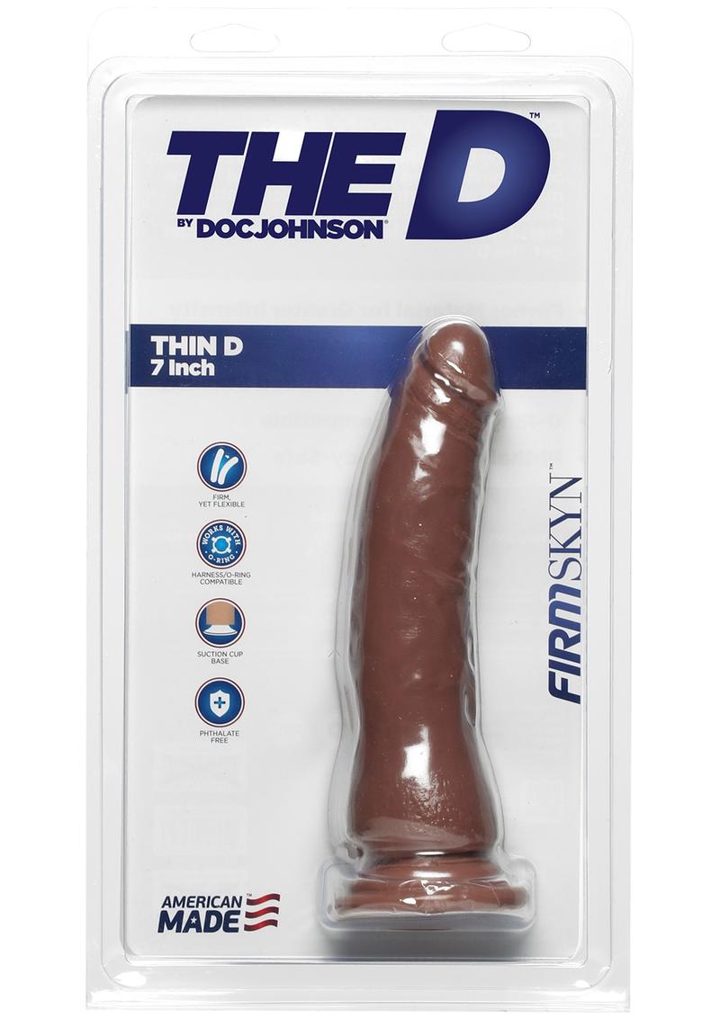 The D Thin D Firmskyn Dildo - Caramel - 7in