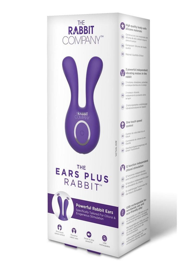 The Ears Plus Rabbit Rechargeable Silicone Stimulator - Purple