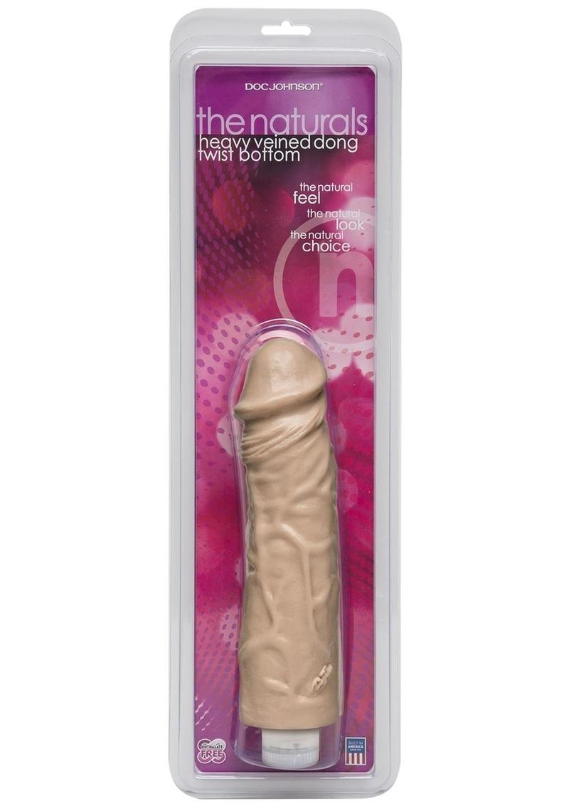 The Naturals Heavy Veined Thick Dildo - Flesh/Vanilla - 8in