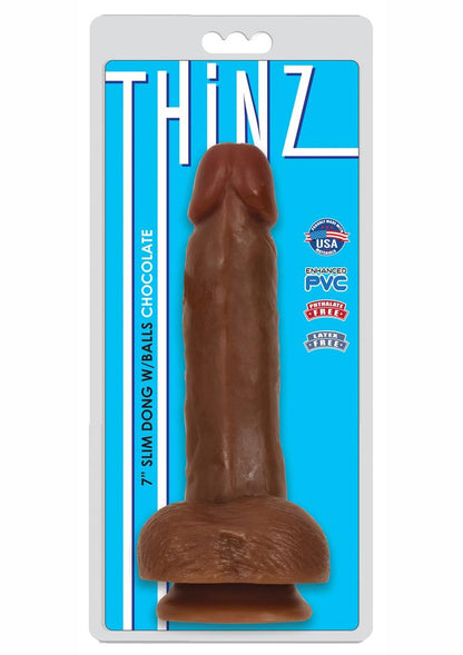 Thinz Slim Dong with Balls - Chocolate - 7in