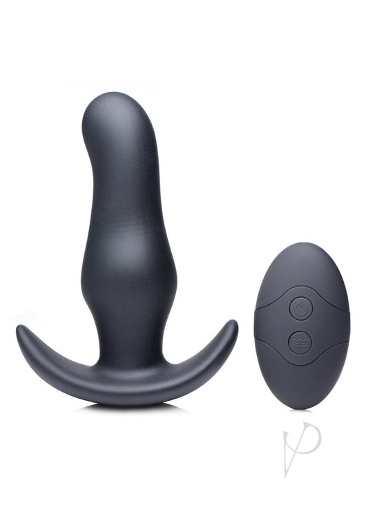 Thump-It Rechargeable Silicone Thumping Prostate Plug with Remote Control - Black