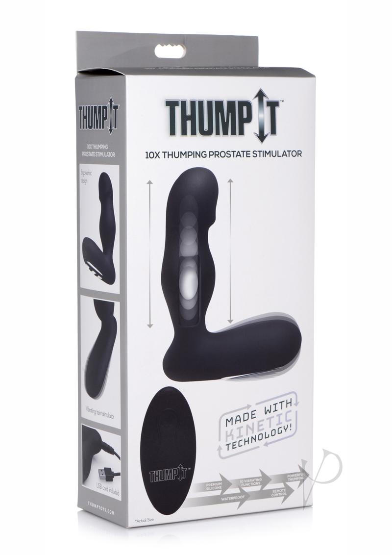 Thump-It Rechargeable Silicone Thumping Prostate Stimulator - Black