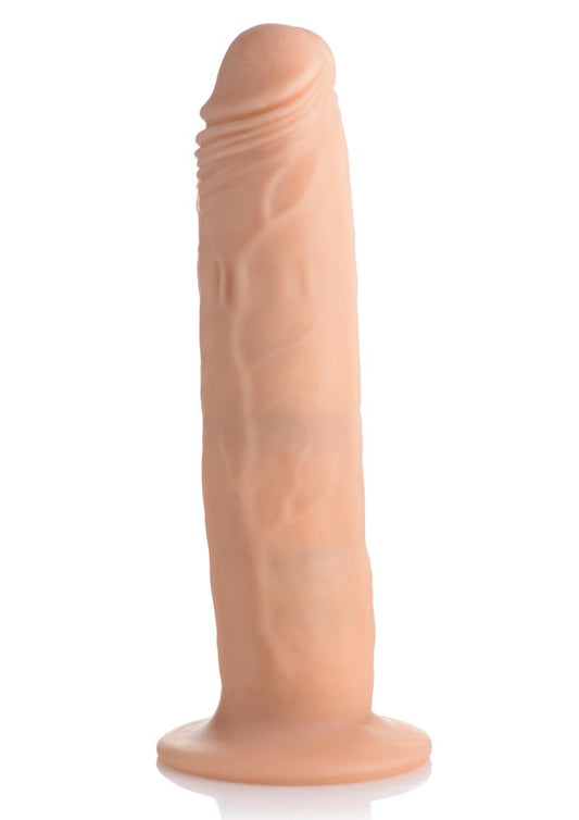 Thump It Rechargeable Silicone Thumping (Small) 7in Dildo with Remote Control - Vanilla - Small