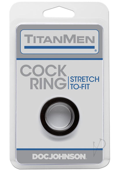 Titanmen Stretch-To-Fit Cock Ring - Black