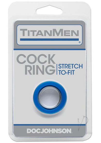 Titanmen Stretch-To-Fit Cock Ring - Blue