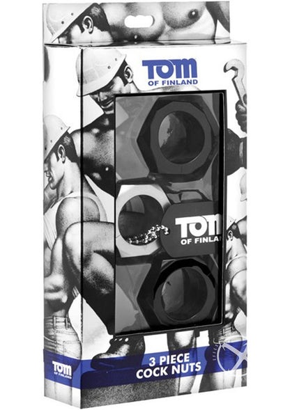 Tom Of Finland Cock Nuts - Black - 3 Pack