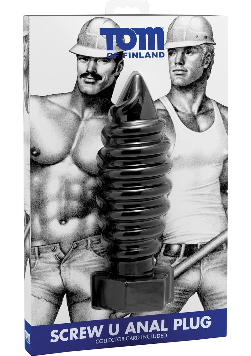 Tom Of Finland Screw U Anal Plug - Black