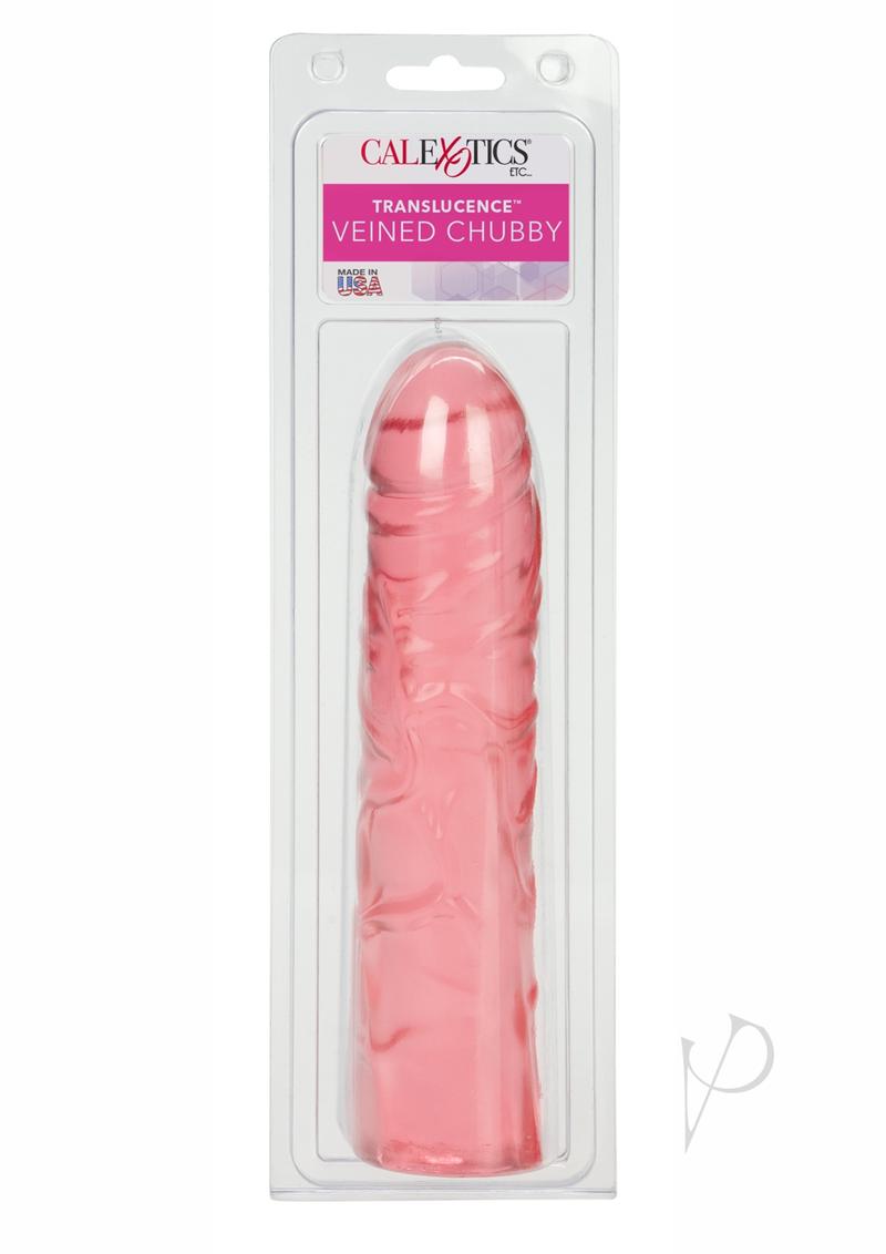 Translucence Veined Chubby Dildo - Pink - 8.5in