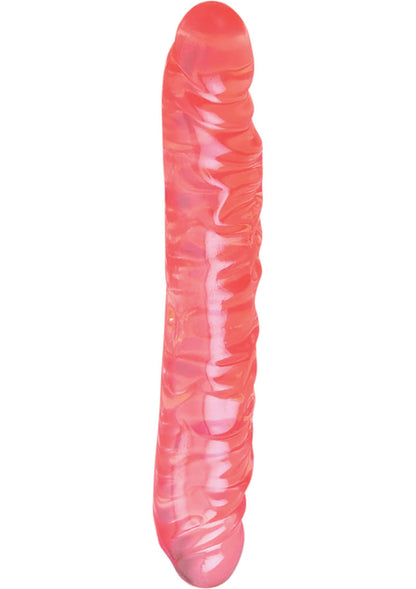 Translucence Veined Double Dildo - Pink - 12in