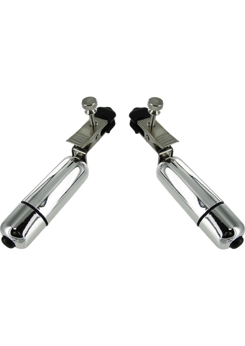Trinity Men Nipple Clamps with Bullets - Gray
