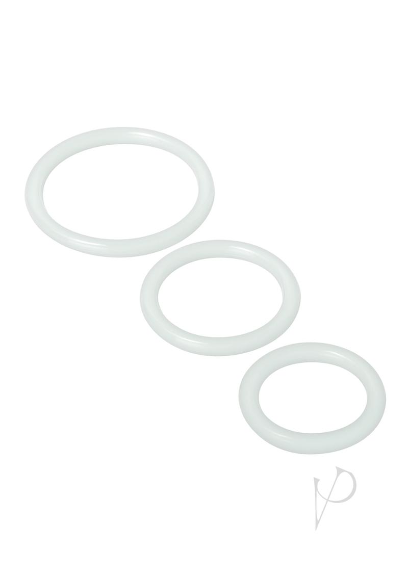 Trinity Men Silicone Cock Rings - Clear - 3 Pack