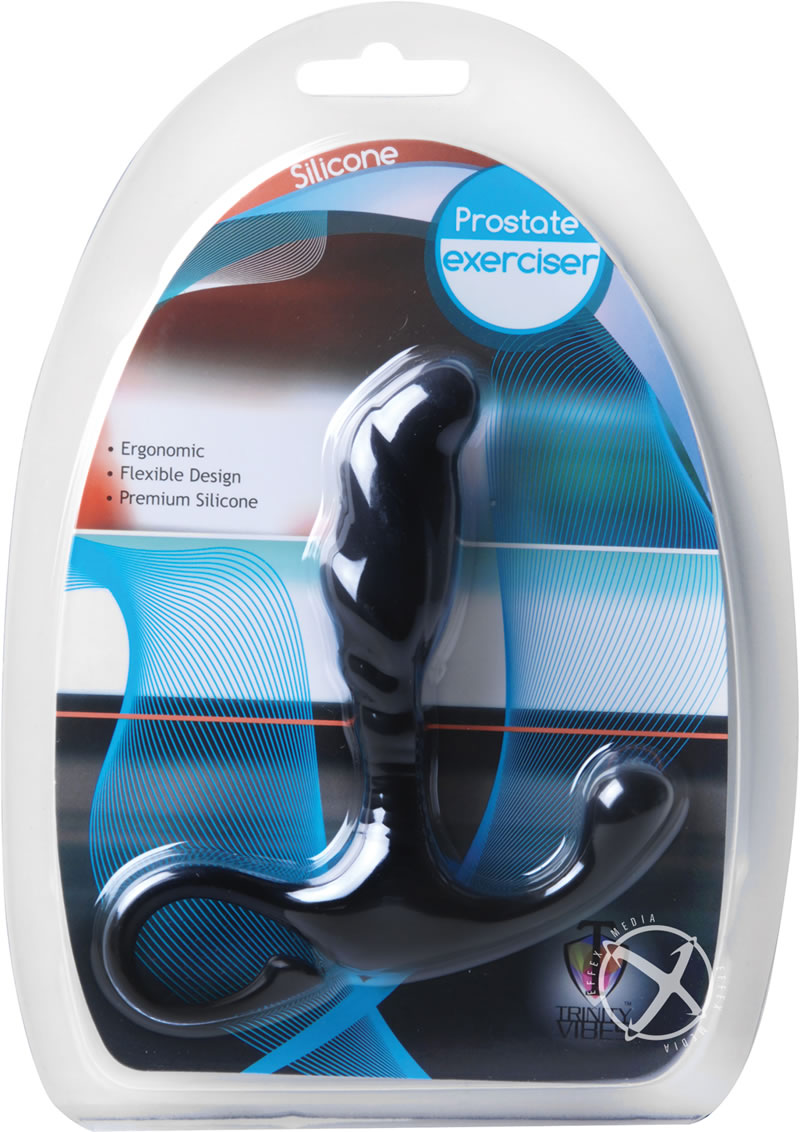 Trinity Men Silicone Wavy Prostate Exerciser - Black