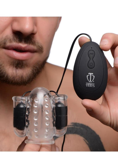 Trinity Men Twin Bullet Penis Head Teaser with Remote Control