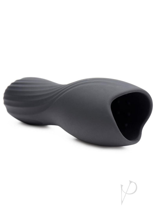 Trinity Vibes Rechargeable Silicone Penis Pleaser - Black