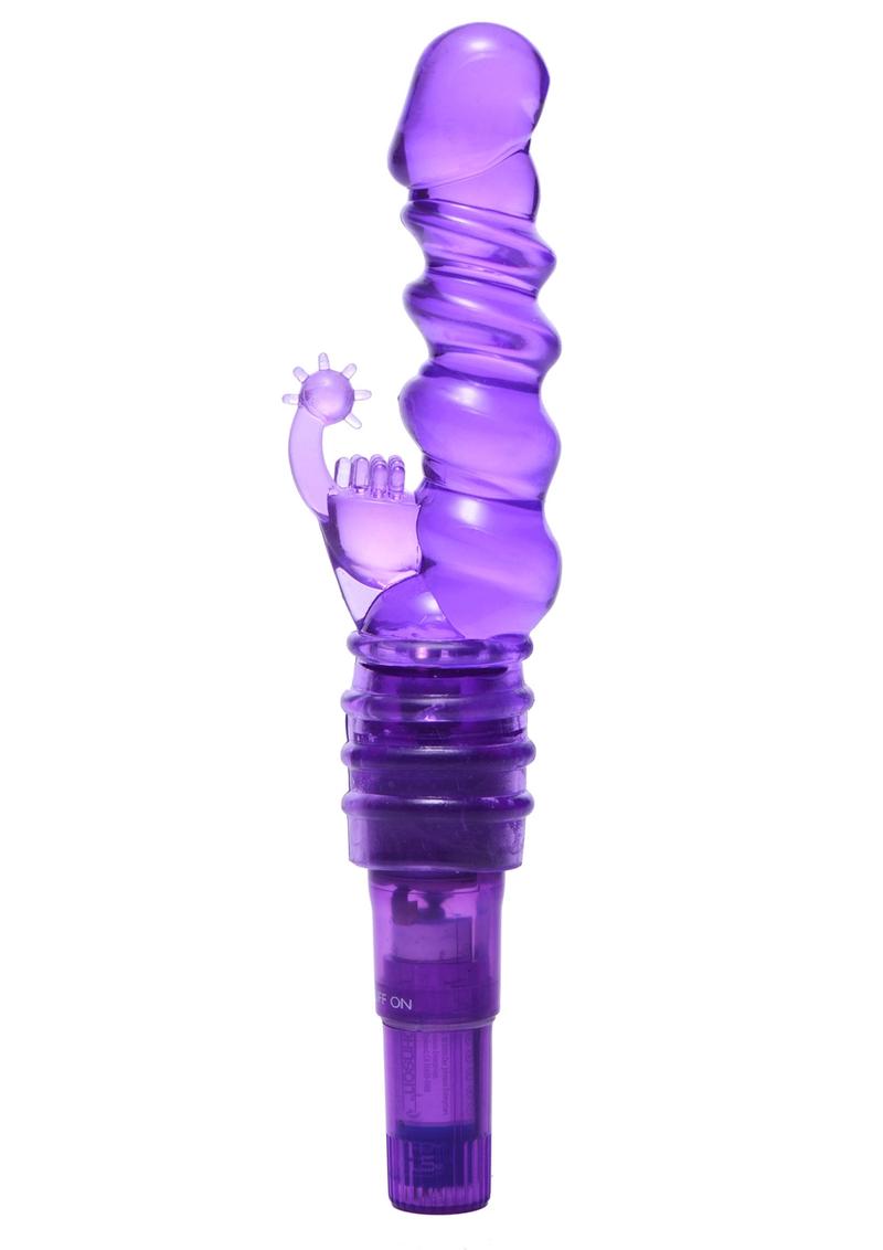 Trinity Vibes Royal Rocket Ribbed Rabbit Vibrator - Purple