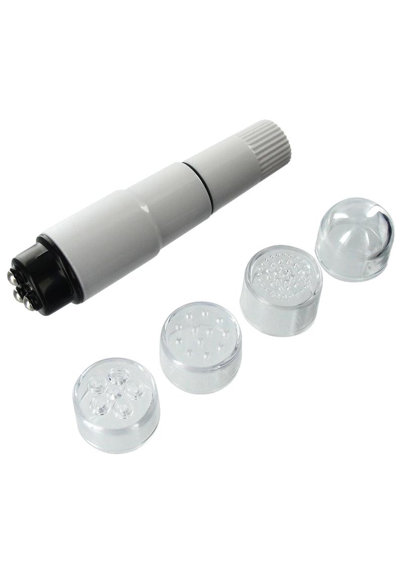 Trinity Vibes Trinity Rocket Vibrator with 4 Lids - White