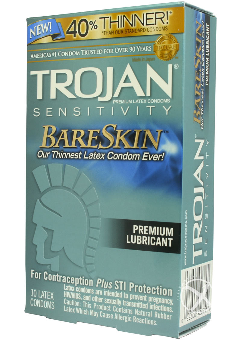 Trojan Condom Sensitivity Bare Skin Lubricated - 10 Pack