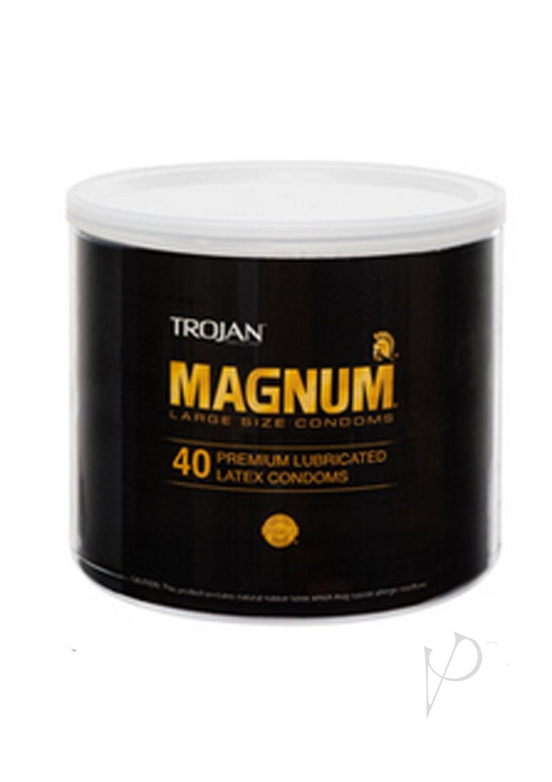 Trojan Magnum 40 Premium Lubricated Latex Condoms Large Size Condoms - Bowl