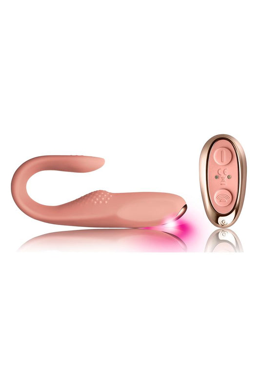 Two-Vibe Silicone Rechargeable Dual Vibrator with Remote Control - Pink/Silver