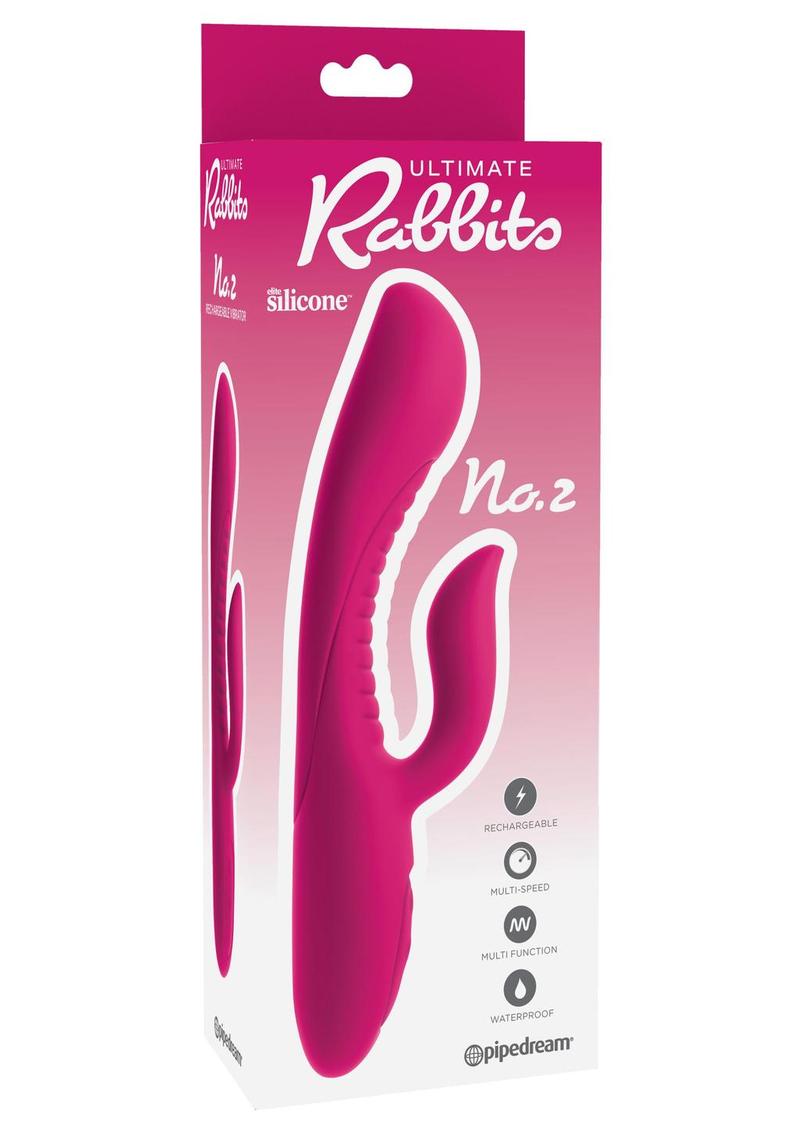 Ultimate Rabbits No 2 Fuschia Vibrator Multi Speed Waterproof Rechargeable