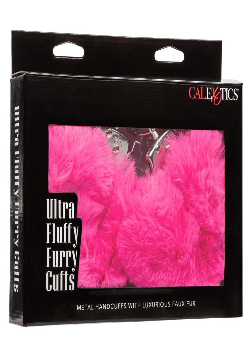 Ultra Fluffy Furry Cuffs - Metal/Pink