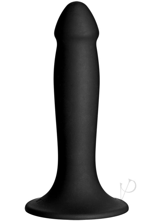 Vac-U-Lock Smooth Silicone Dildo - Black - 6.5in