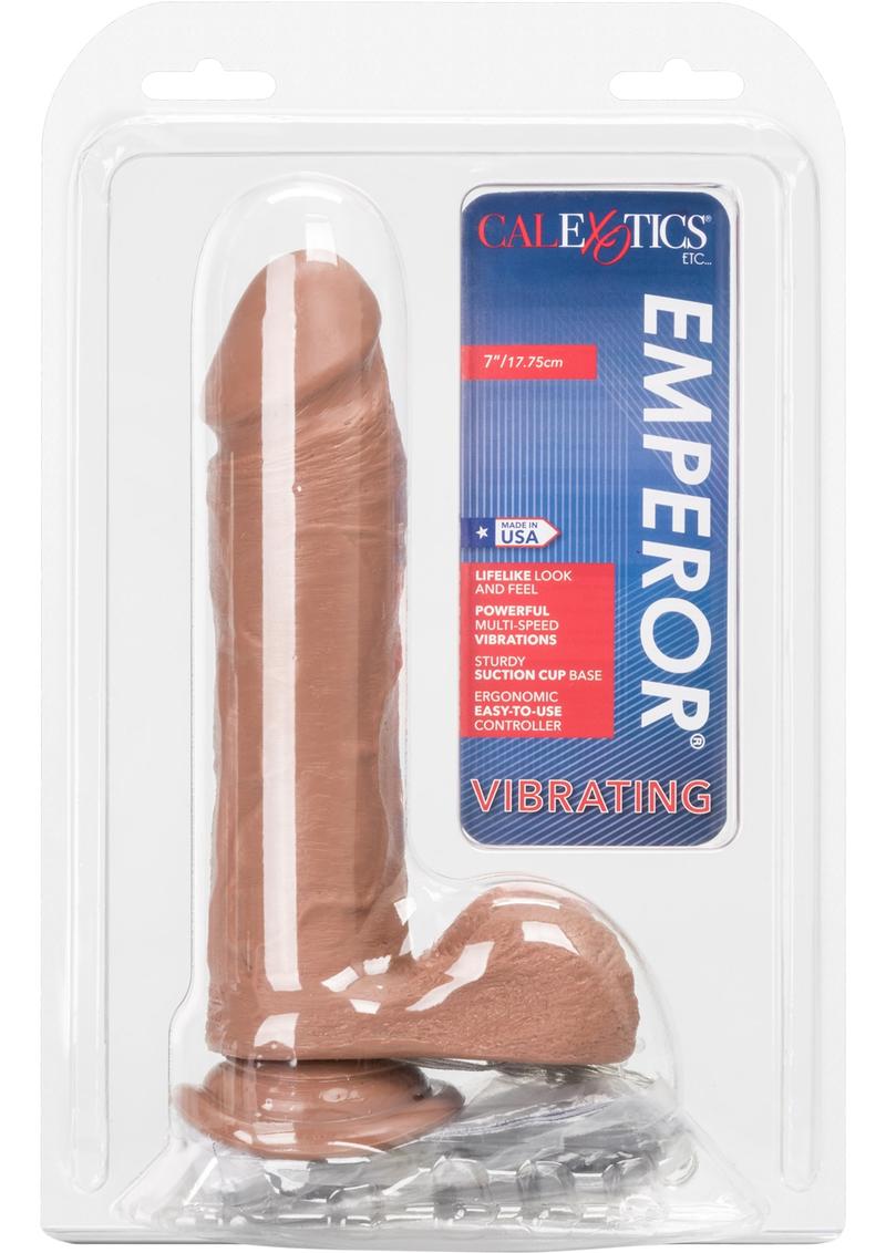 Vibrating Emperor Dildo - Chocolate - 7in