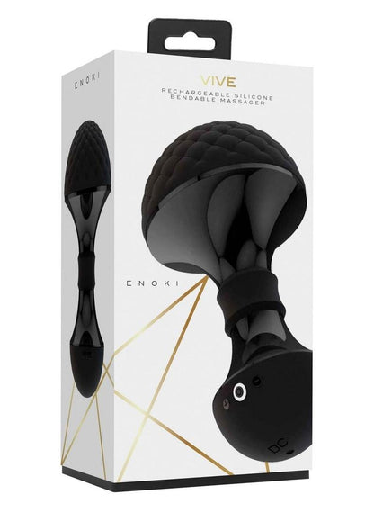 Vive Enoki Rechargeable Silicone Bendable Massager - Black