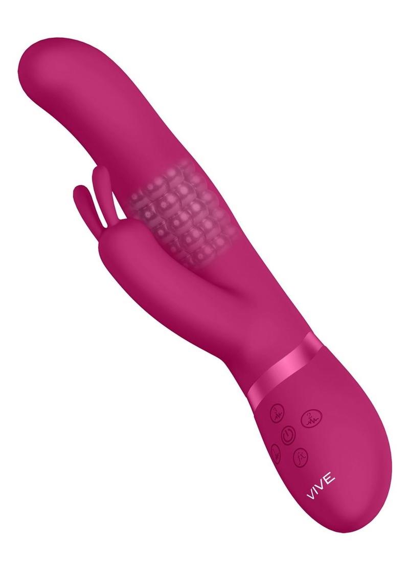 Vive Izara Triple Action Rechargeable Silicone Rotating Beaded G-Spot Rabbit Vibrator