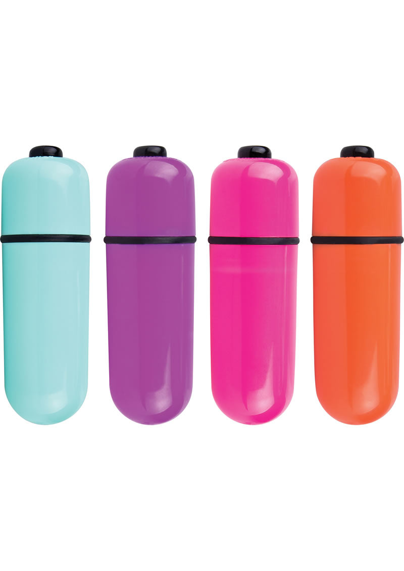 Vooom Bullets Mini Vibrators Waterproof - Assorted Colors - 20 Each Per Counter Display