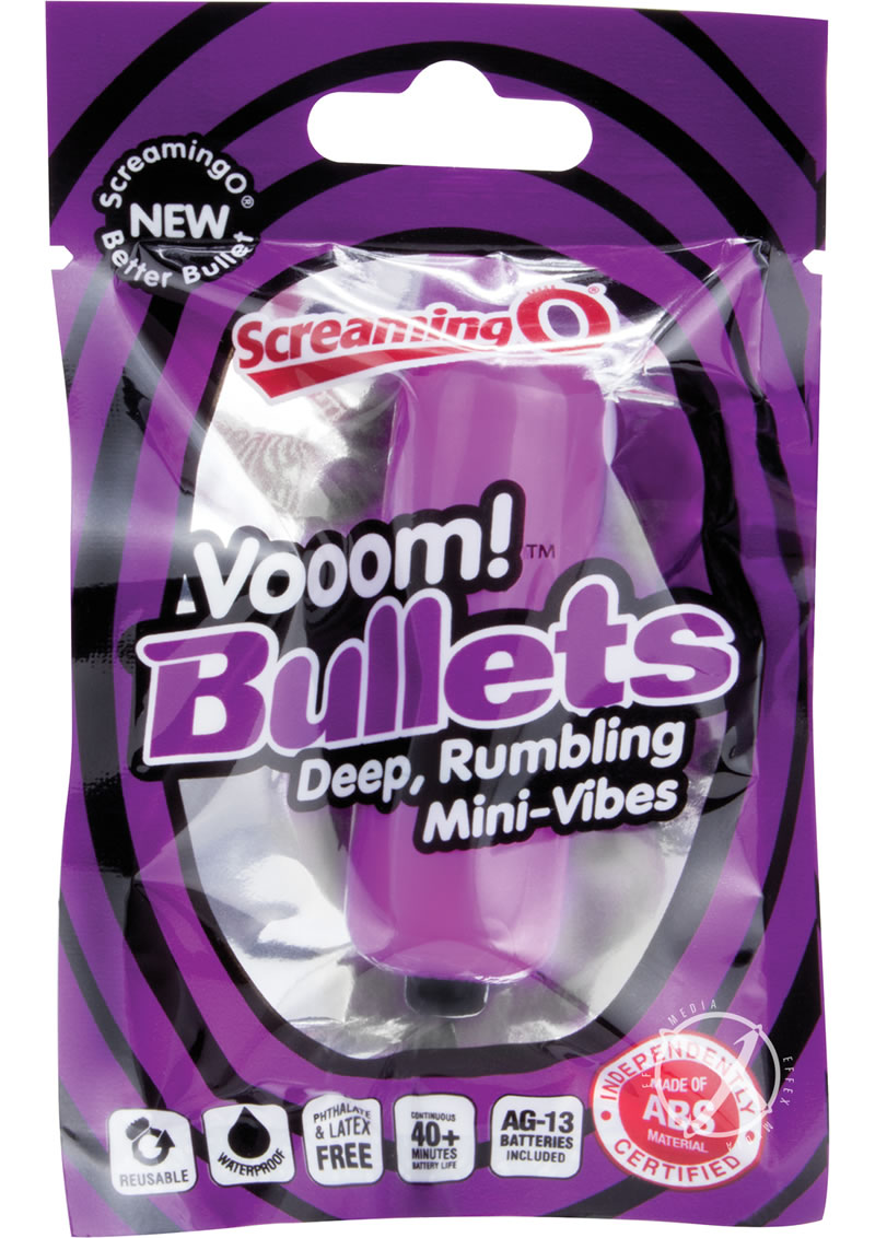 Vooom Bullets Mini Vibrators Waterproof - Grape/Purple - 20 Each Per Box