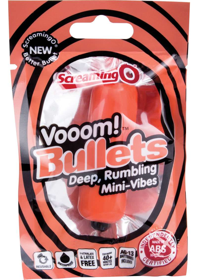 Vooom Bullets Mini Vibrators Waterproof - Tangerine - Orange - 20 Each Per Box