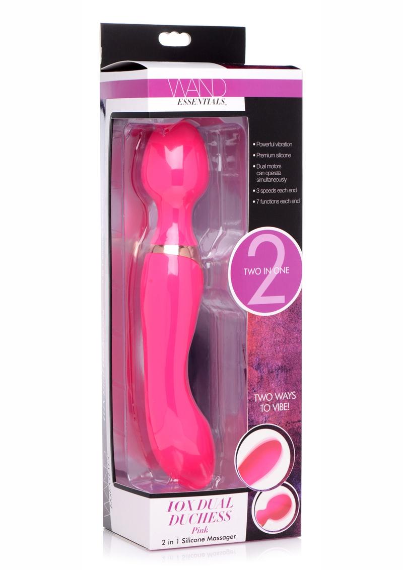 Wand Essentials Double Silicone Vibrating Wand Massager - Pink