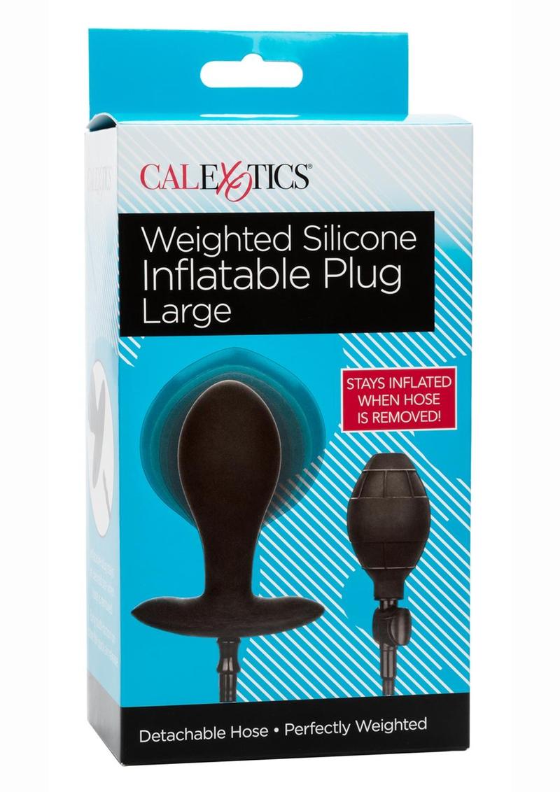 Weighted Silicone Inflatable Plug - Black - Large