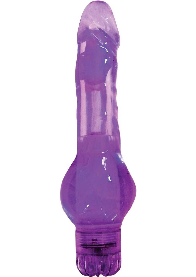 Wet Dreams Hot Mess Vibrating Dildo - Purple - 5.5in