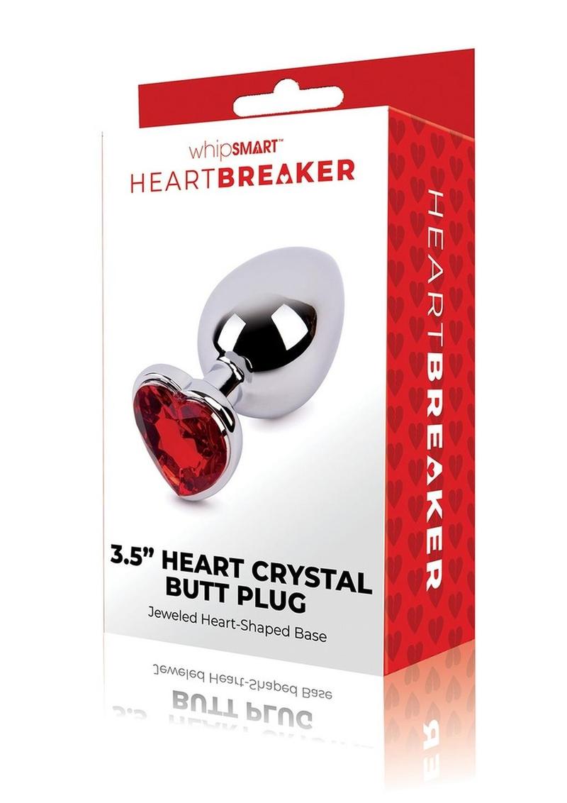 WhipSmart Heartbreaker Metal Butt Plug - Metal/Red/Silver - Large