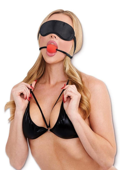 WhipSmart Japanese Bondage Rope Set with Ball Gag, Cuffs and Mask - Black - 4 Piece