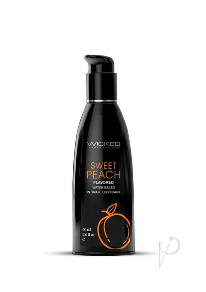 Wicked Aqua Water Based Flavored Lubricant Sweet Peach - 2oz