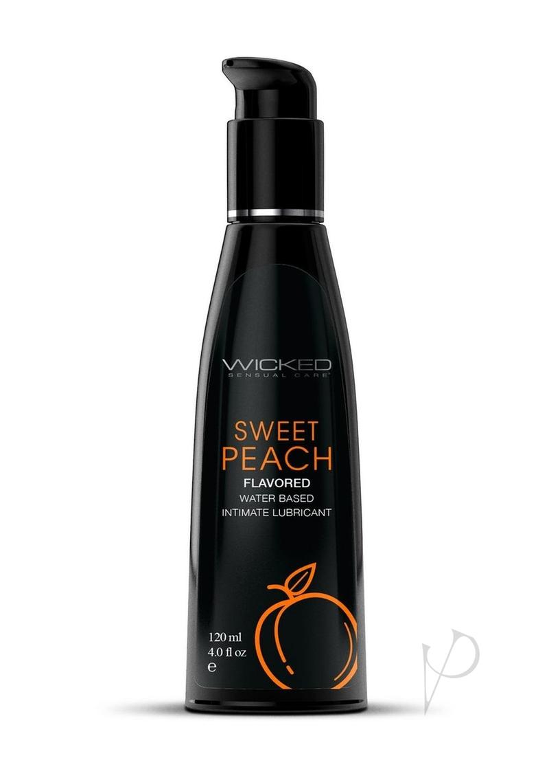 Wicked Aqua Water Based Flavored Lubricant Sweet Peach - 4oz