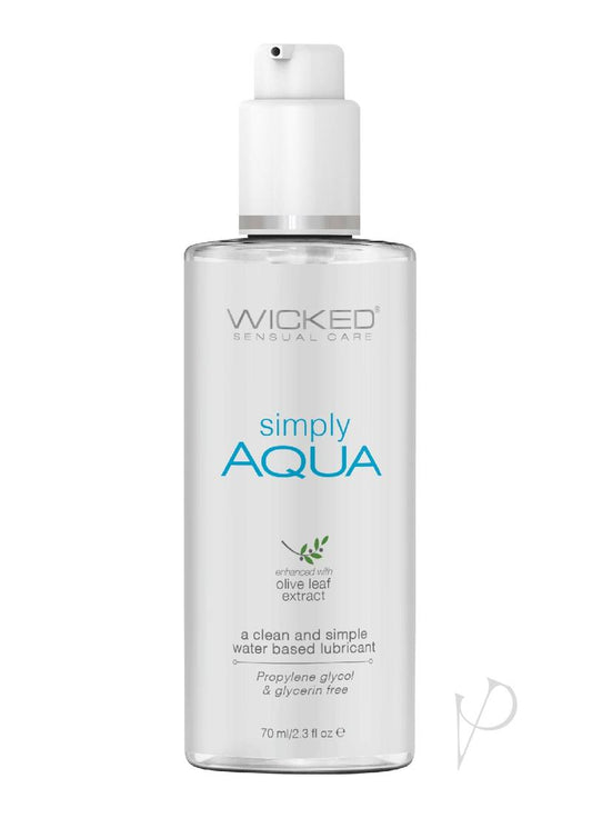 Wicked Simply Aqua Water Based Lubricant with Olive Leaf Extract - 2.3oz