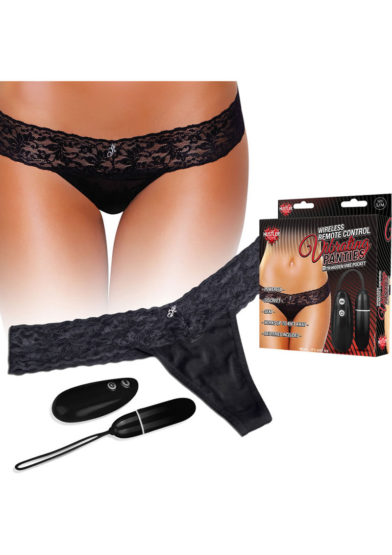 Wireless Remote Control Vibrating Panties Panty Vibe - Black - Medium/Small