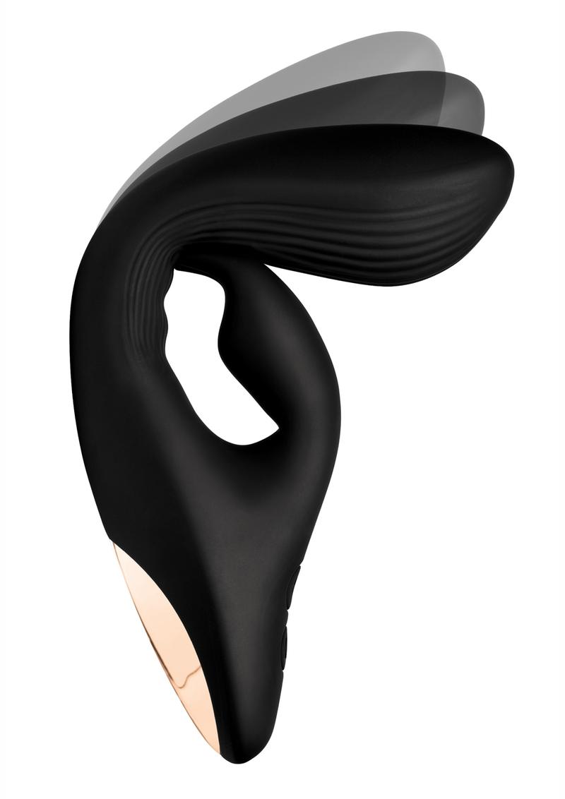 Wonder Vibes Bendable Silicone Rabbit Vibrator - Black