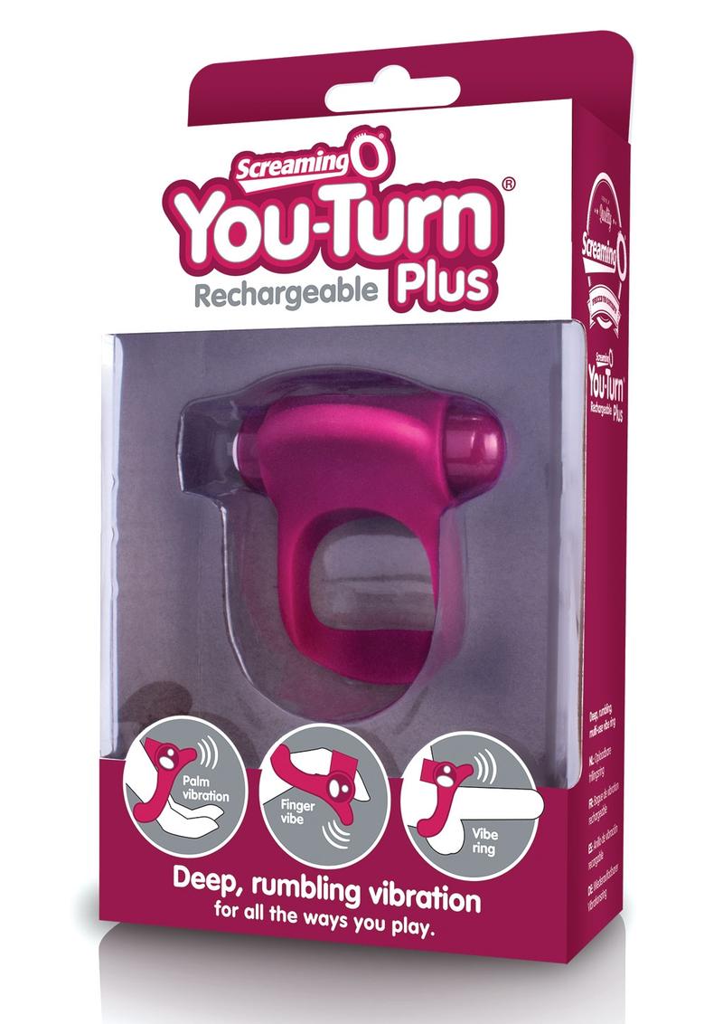 You-Turn Rechargeable Plus Silicone Ring Waterproof - Merlot/Red