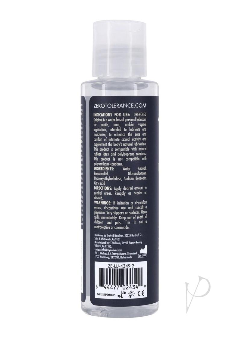 Zero Tolerance Drenched Original Water Based Lubricant - 4oz