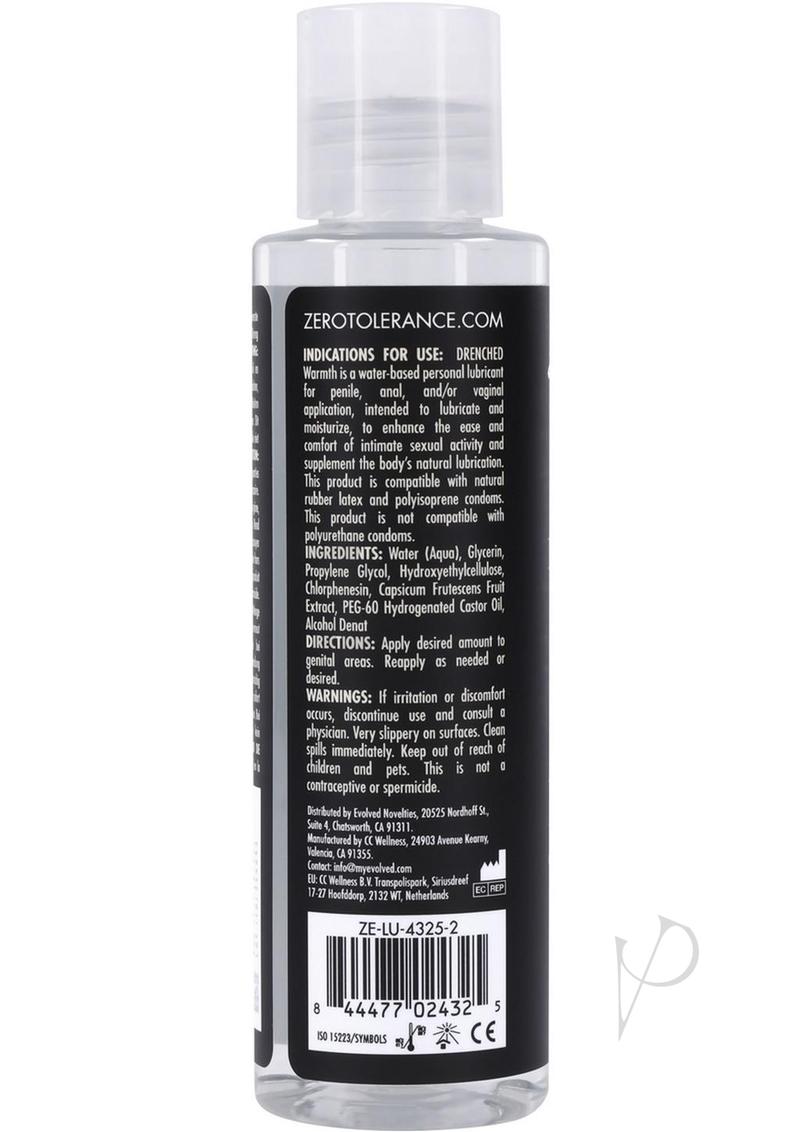 Zero Tolerance Drenched Warmth Water Based Lubricant - 4oz