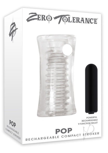 Zero Tolerance Pop Compact Textured Stroker with Rechargeable Bullet and DVD Download - Black/Clear